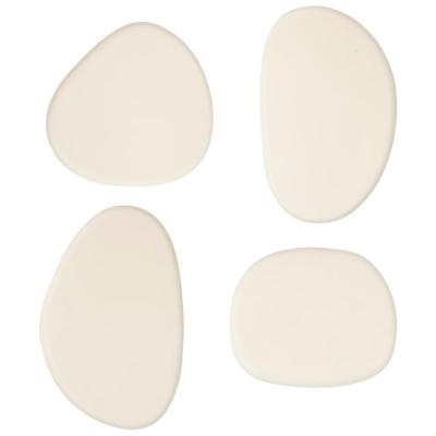 4 Patères Organiques Blanc Ivoire 10 x 7 cm Bois MDF