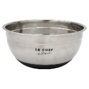 Bol Mélangeur "Le Chef du Bistrot" Antidérapant en Inox – Ø 26 cm