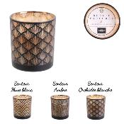 Bougie Parfumée Verre Noir Dorée Motifs géométriques Ethnique Chic