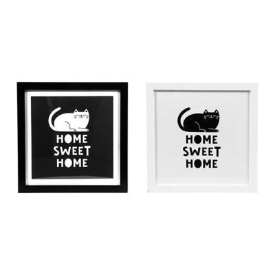 Cadres Chat Noir & Blanc Déco Home Sweet Home
