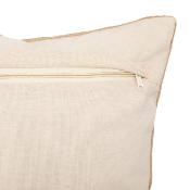 Coussin Palmiers Brodés Beige & Jute 40 x 40cm - Déco Naturelle Exotique