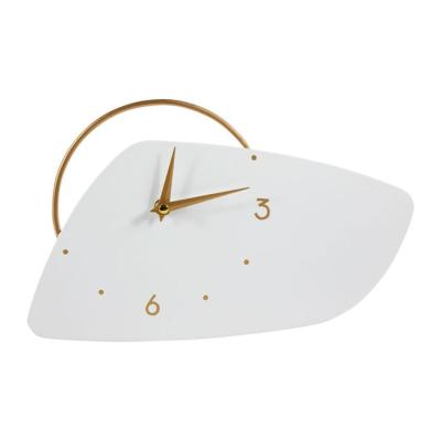 Horloge Design Métal Blanc & Doré 30 x 20 cm 