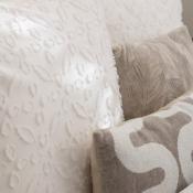 Parure de Lit Élégante  Jacquard Blanc 240 x 220 cm – Style Bohème Chic