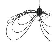 Grande Suspension Fleur Métal Filaire Noir Ø 70 cm 