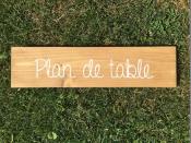 Panneau en Bois "Plan de Table" 40 x 10 cm 