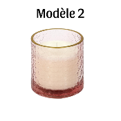 Bougie Parfumée Rose Doré Verre Ciselé Design H.7 cm