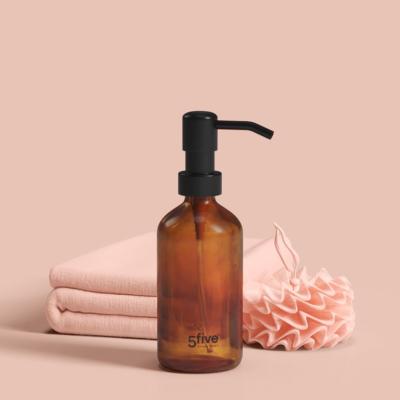 Distributeur de Savon Liquide en Verre Fumé Marron – 250 ml