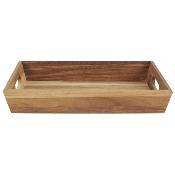 Plateau à Poignées Bois d'Acacia Biseauté 33 x 23 x 5 cm 