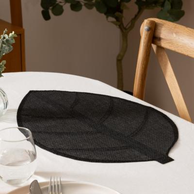  Set de Table Feuille Noire – 50 x 33 cm – Polyester