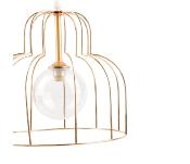 Suspension Métal Filaire Doré Reflets Rose Gold ALOUETTE Boule Verre H.25 x Ø 25 cm 