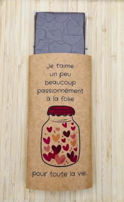 Tablette de Chocolat - St-Valentin - Je t'aime, un peu, beaucoup, passionnément, à la folie, pour toute la vie