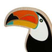 Toucan Multicolore Décoration Murale Bois à Suspendre 30 cm 