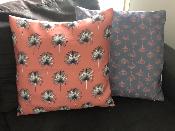 Coussin Rose Brique Fleurs Pissenlit 40 x 40 cm 