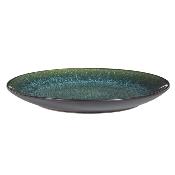 Assiette à Dessert en Céramique 19,5 cm – Design émaillé vert et bleu