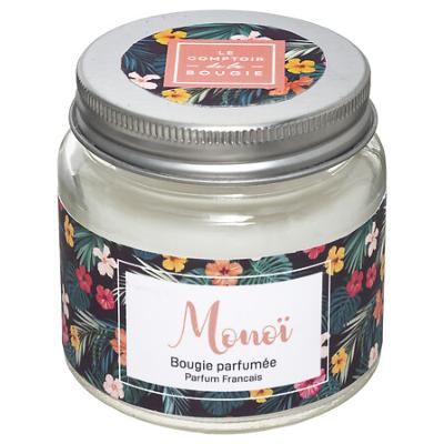 Bougie Parfumée MONOÏ Pot en Verre Couvercle Métal 65 g 
