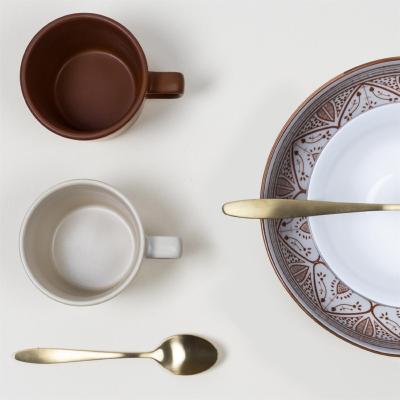 Tasse MIRAGE Beige / Noir / Terracotta Céramique Ethnique Chic 20 cl