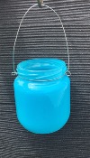 2 Photophores Rose/Bleu Fluo Verre Rond avec Anse 
