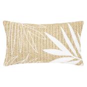 Coussin Rectangulaire Paille Feuilles de Palmiers Blanches 30 x 50 cm 