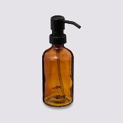 Distributeur de Savon Liquide en Verre Fumé Marron – 250 ml