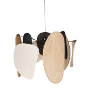 Suspension Screen Beige Lin Noir &  Marron Ø 70 cm ALMERIA