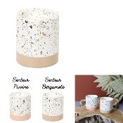 Bougie Parfumée TERRAZZO Corail/Gris Pivoine/Bergamote H.8 cm