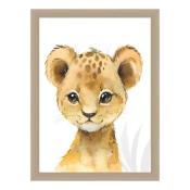 Toiles Enfant Animaux Sauvages 40 x 30 cm Lion, Girafe, Éléphant, Zèbre 
