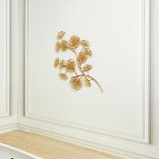 Décoration Murale Fleurs Métal Doré 54 cm