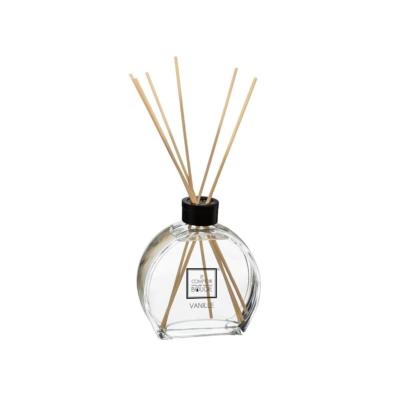 Diffuseur Parfum Vanille Verre Transparent Noir 50 ml Batônnets Rotin