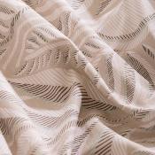 Parure de Lit Beige Lin Bleu Feuillage 220 x 240 cm Élégance 