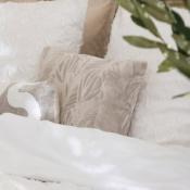 Parure de Lit Élégante  Jacquard Blanc 240 x 220 cm – Style Bohème Chic