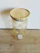 Pot Hermétique en Verre Borosilicate avec Motifs Feuilles Dorées H.21 x Ø 9,5 cm
