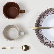 Tasse MIRAGE Beige / Noir / Terracotta Céramique Ethnique Chic 20 cl