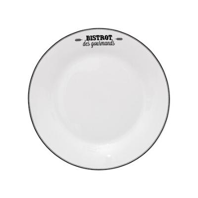 6 Assiettes à Dessert Bistrot des Gourmands Blanc & Noir Ø 20 cm