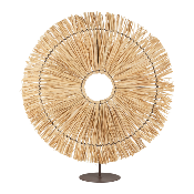 Déco Raphia Ronde sur Pied en Métal Ø 45 x H.50 cm 