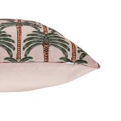 Housse de Coussin Extérieur Palmier Vert Fond Beige Uni 40 x 40 cm 