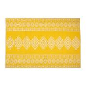 Tapis d'Extérieur Losange Jaune Blanc 180 x 120 cm 
