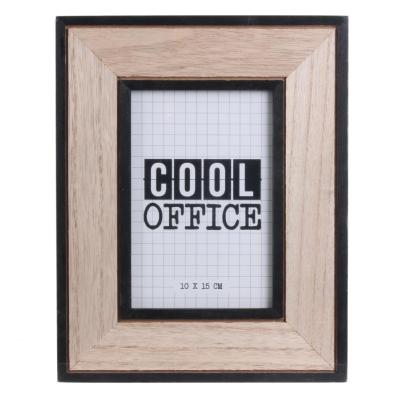 Cadre Photo 10x15 cm Bois Clair Contour Noir Style Industriel