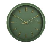Horloge Verte & Dorée Verre & Plastique Ø 30 cm Minimaliste & Silencieuse