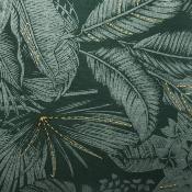 Housse de Coussin Vert & Doré Jungle Brodé Franges 40 x 40 cm 