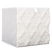 Cube de Rangement Beige Tufté Losange 30 x 30 cm Pliable