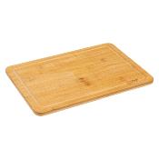 Planche à Découper en Bambou Naturel + 3 Couteaux Inox 35 x 25 cm 
