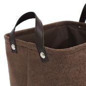 3 Paniers Cuir Marron - Rangement - 36 x 30 x 36 cm