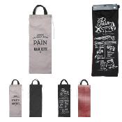Sac à Pain Bistrot Vert/Noir ou Noir/Vichy Rouge & Blanc 70 x 27 cm 