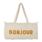 Sac de Voyage BONJOUR Bouclette Beige & Jaune Moutarde 50 x 26 x 26 cm 