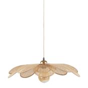 Suspension FLEUR Cannage Bambou Naturel Ø 60 cm