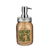 Distributeur à Savon Verre Exotique Jungle 52cl Blanc Vert Marron
