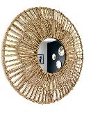 Miroir Fleur Rond Corde Naturelle Ø 50 cm 