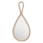 Lot de 2 Miroirs Goutte en Rotin Naturel H.45/H.37 cm