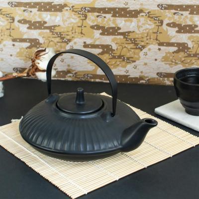 Théière Noire Japonaise Traditionnelle Céramique 0,60L avec filtre inox inclus