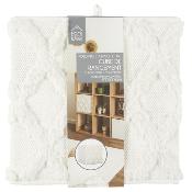Cube de Rangement Beige Tufté Losange 30 x 30 cm Pliable